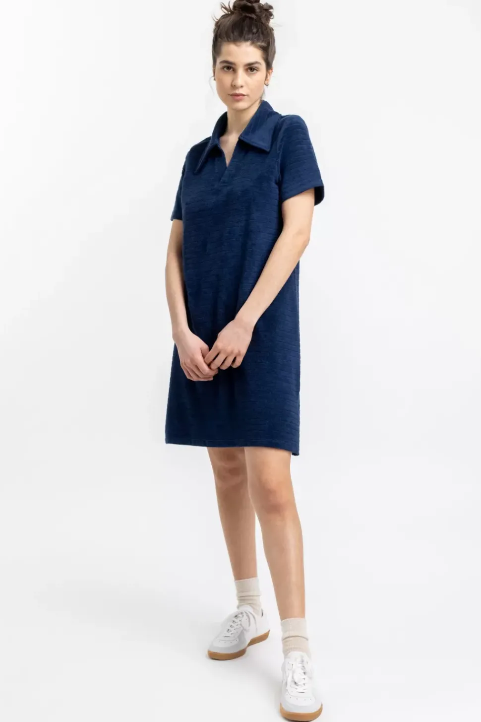 Polo Kleid Aus Bio Frottee Blau