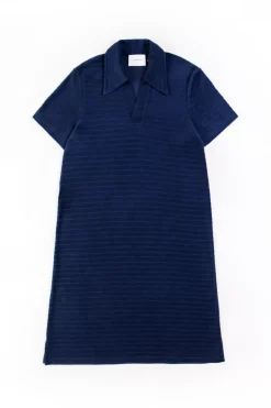 Polo Kleid Aus Bio Frottee Blau