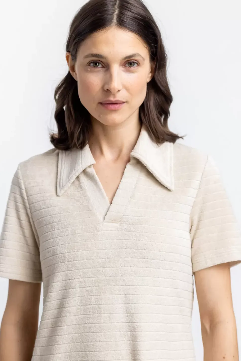 Polo Kleid Aus Bio Frottee Creme