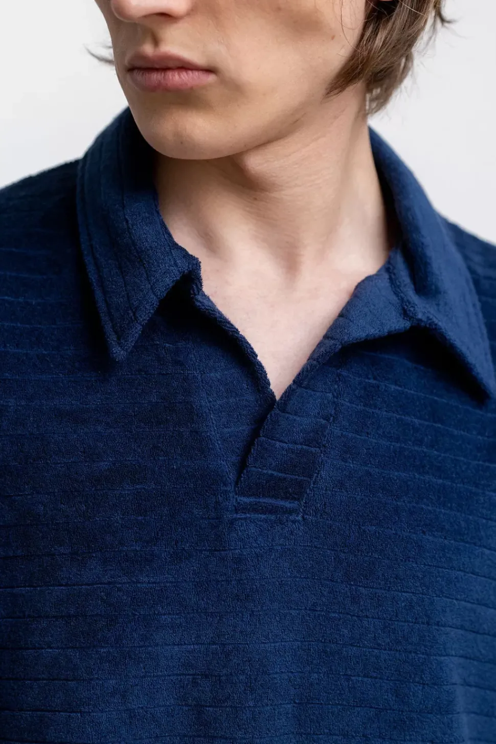 Polo Shirt Aus Bio Frottee Blau