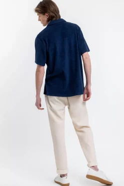 Polo Shirt Aus Bio Frottee Blau