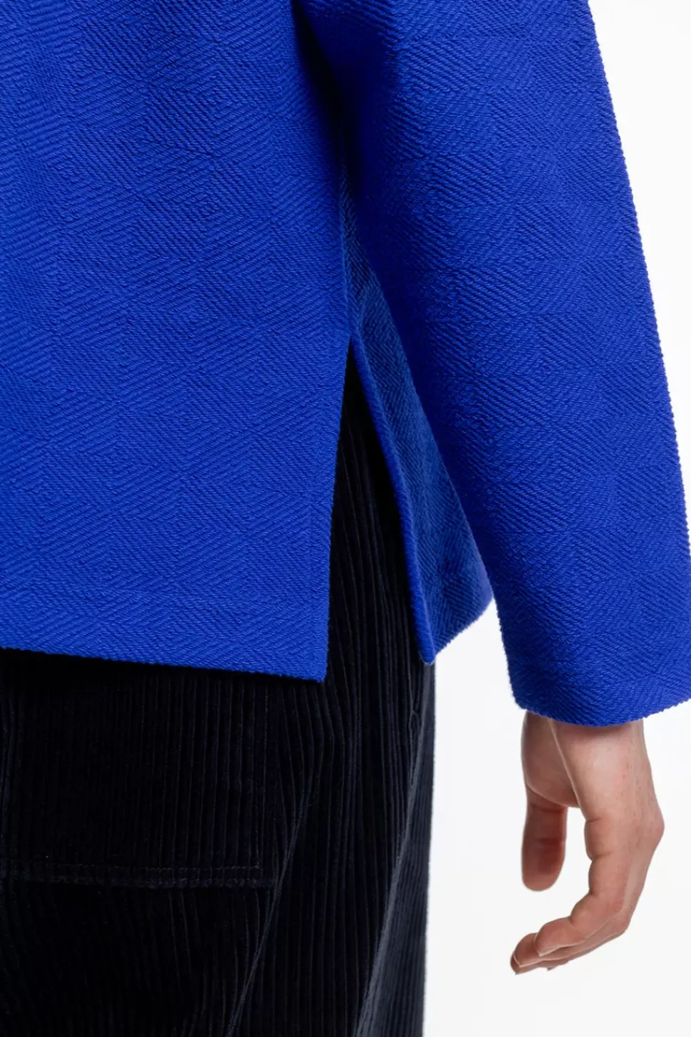 Polo Zip Sweatshirt Bio Baumwolle - Kobalt