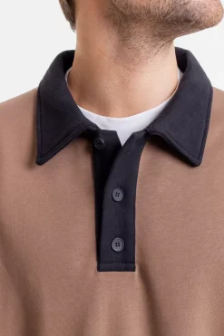Schweres Polo Sweatshirt Aus Bio-Baumwolle Braun