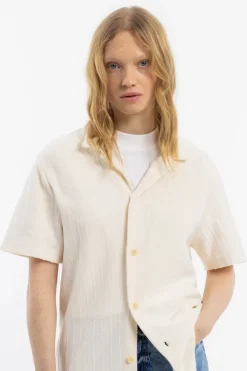 Strick Bowling Shirt Bio Baumwolle - Creme