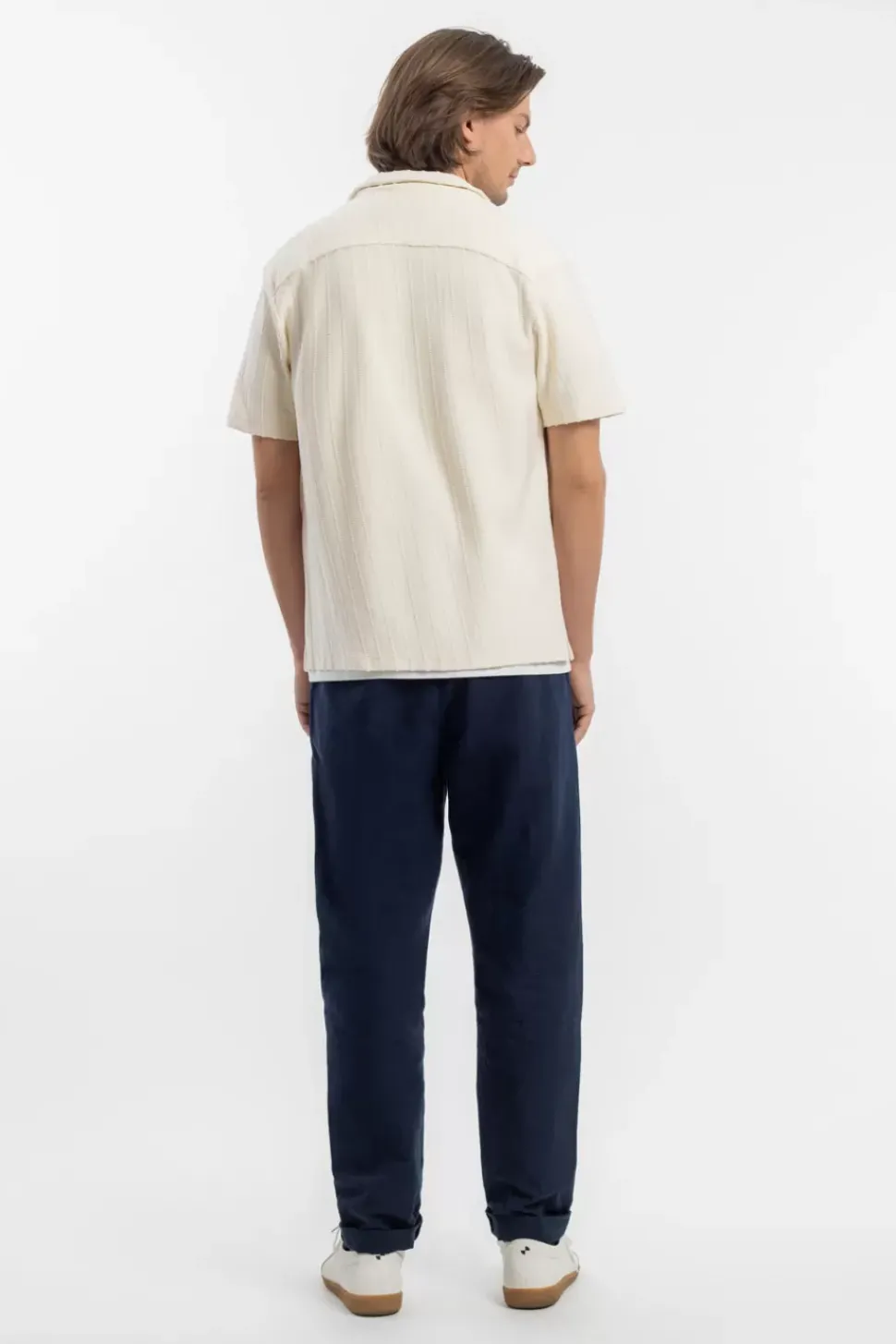 Strick Bowling Shirt Bio Baumwolle - Creme