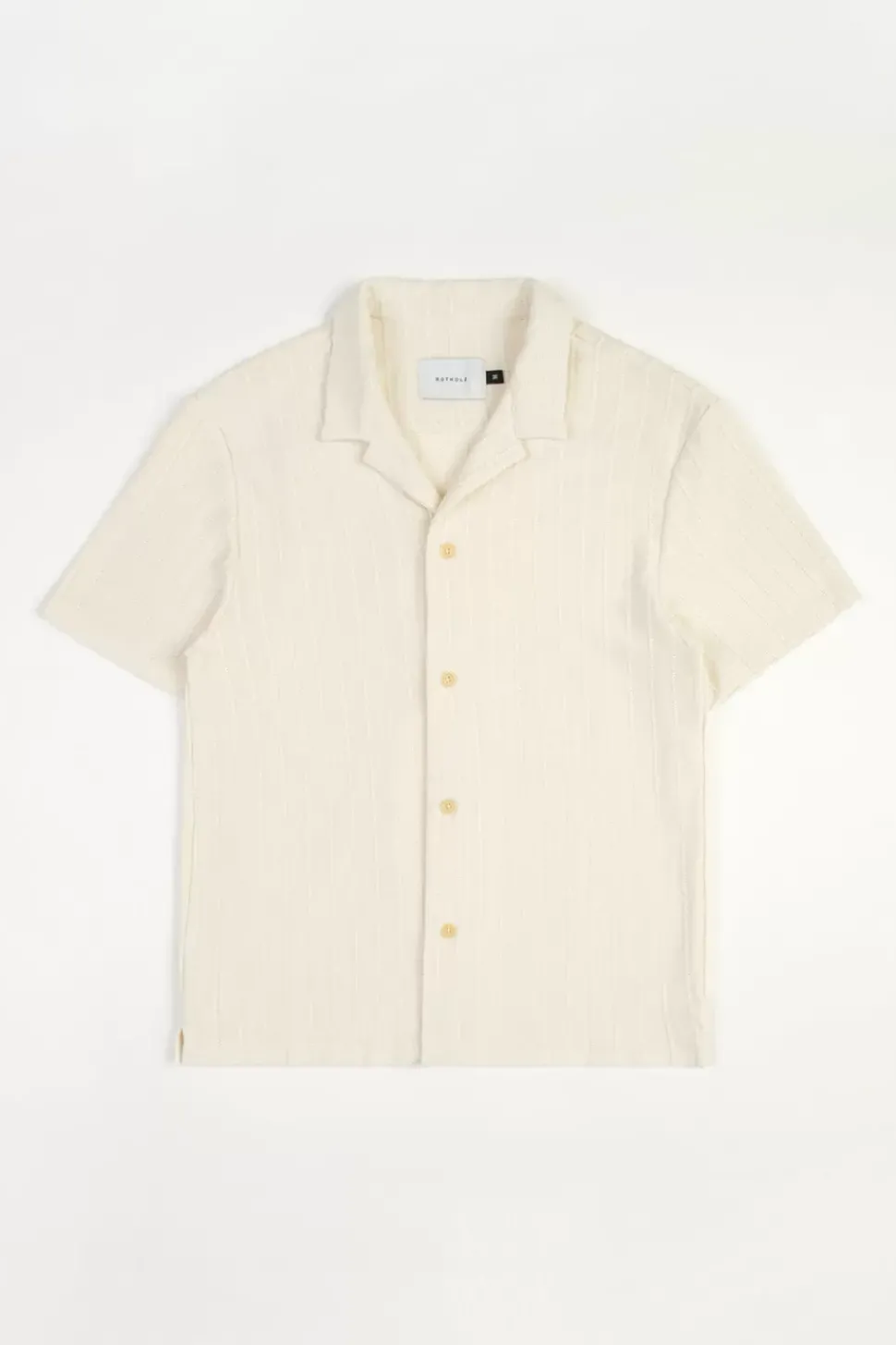 Strick Bowling Shirt Bio Baumwolle - Creme