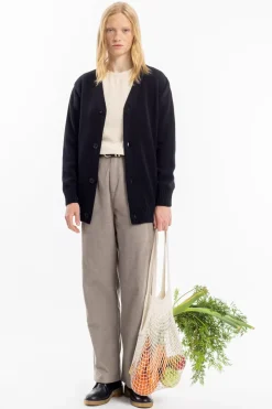 Strick Cardigan Wollmischung - Schwarz