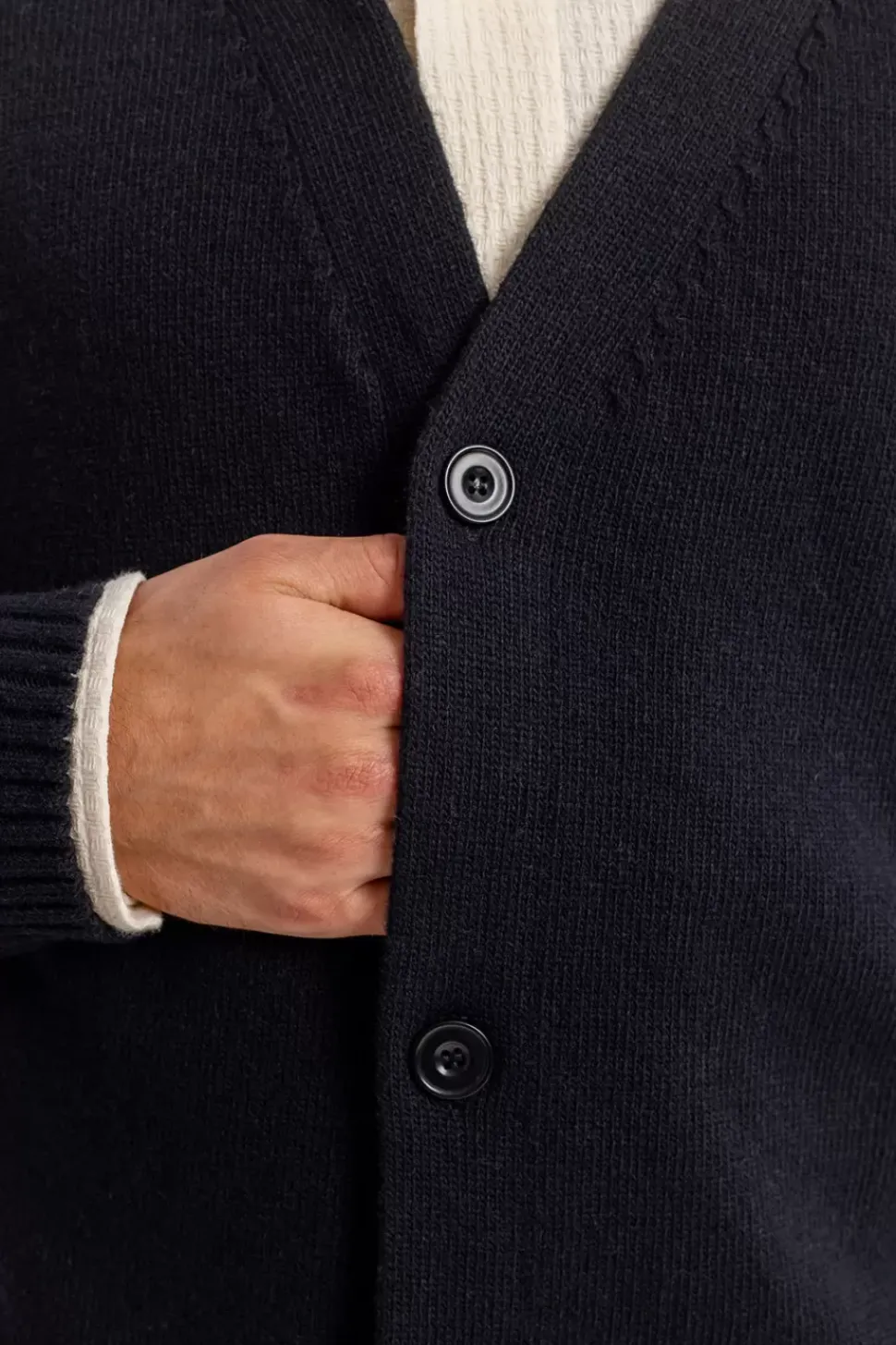 Strick Cardigan Wollmischung - Schwarz