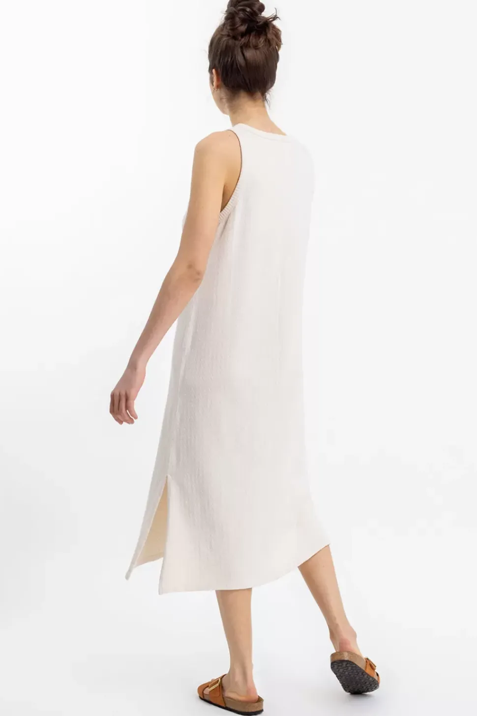 Strick Kleid Aus Bio-Baumwolle Off-White