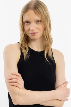Strick Kleid Bio Baumwolle - Schwarz