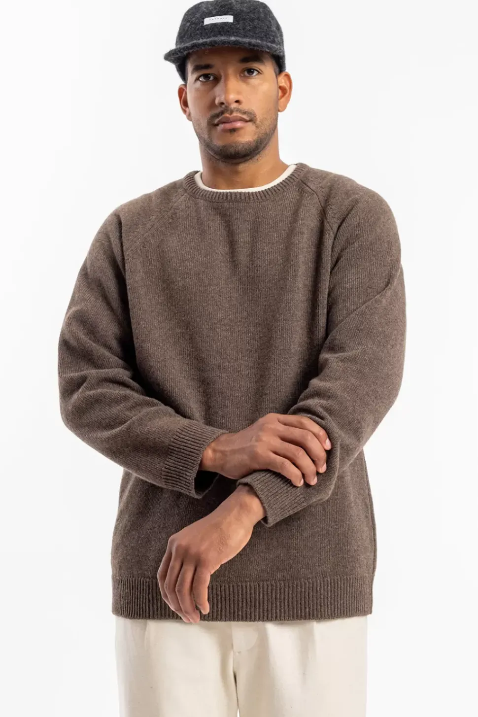 Strickpullover Wollmischung - Braun
