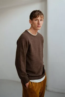 Strickpullover Wollmischung - Braun