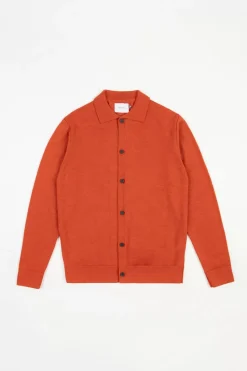 Strick Shirt Merinowolle - Rot