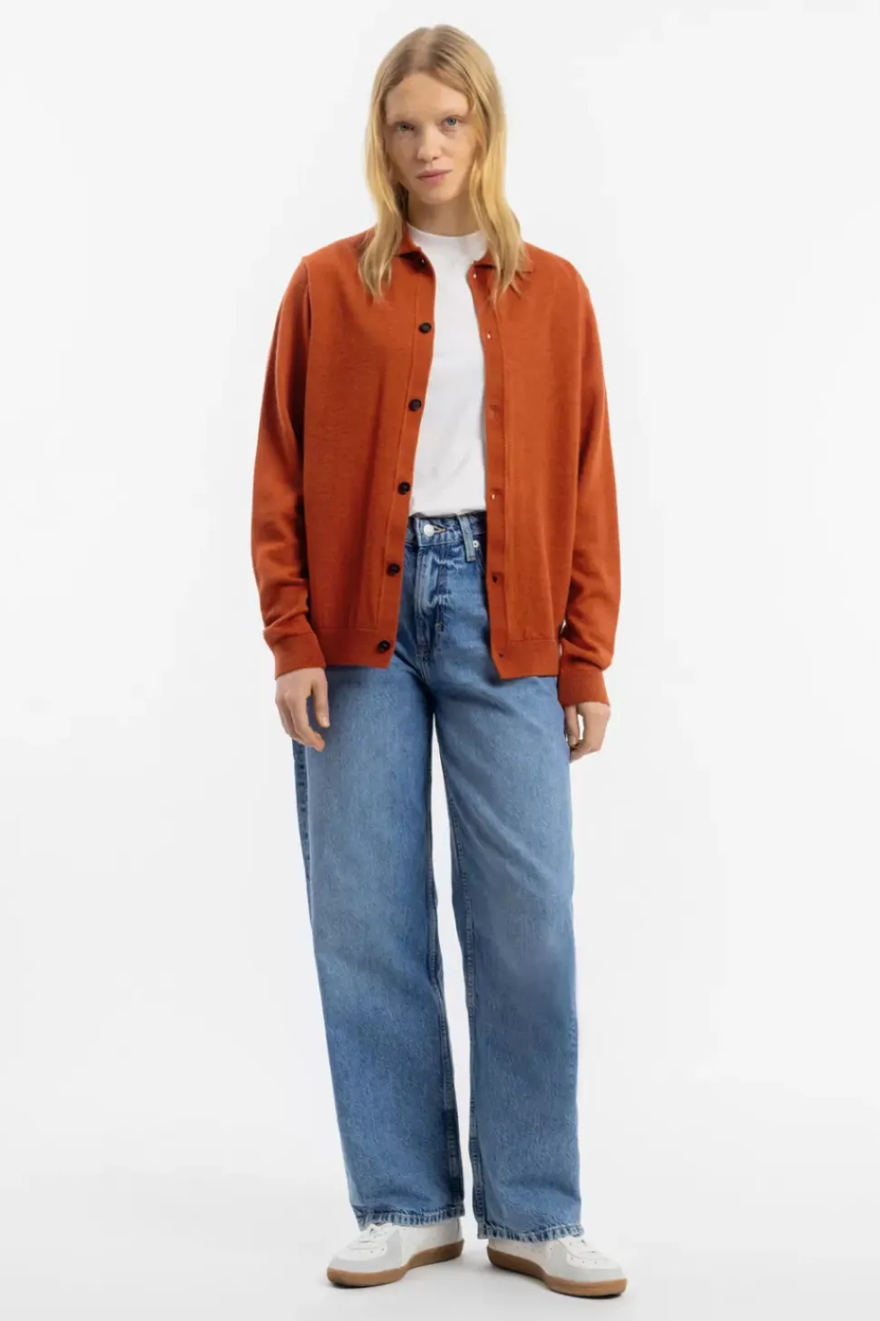 Strick Shirt Merinowolle - Rot