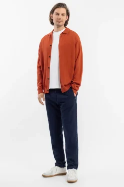 Strick Shirt Merinowolle - Rot