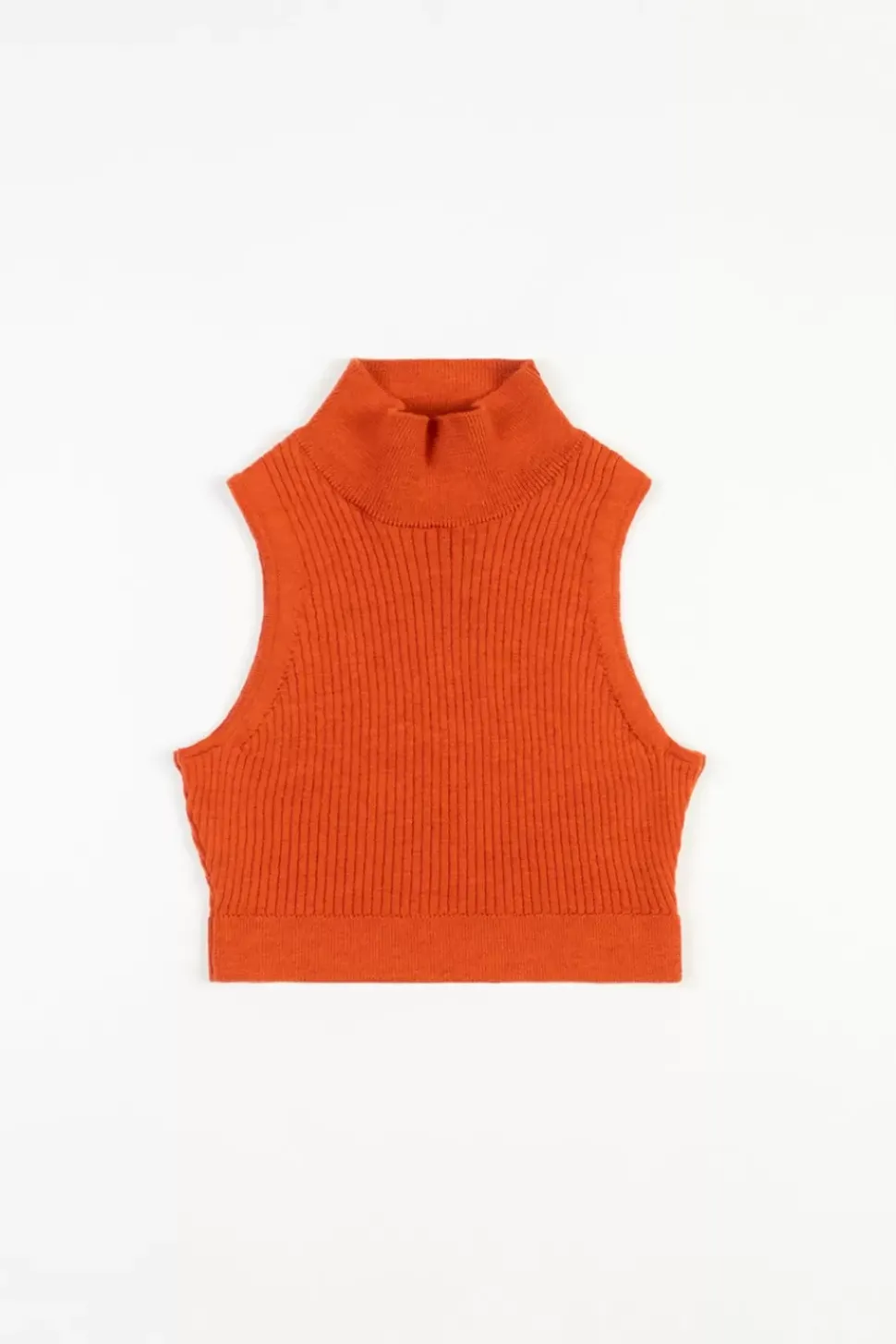 Strick Singlet Merinowolle - Rot
