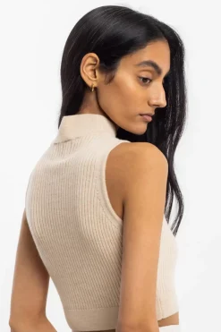 Strick Singlet Merinowolle - Sand