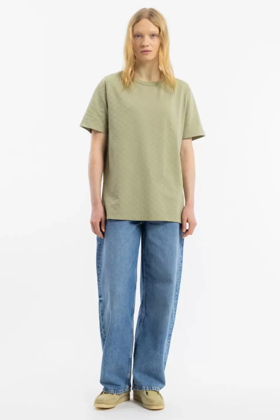 Strukturiertes T-Shirt Bio Baumwolle - Grun