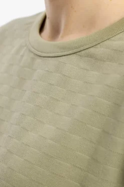 Strukturiertes T-Shirt Bio Baumwolle - Grun