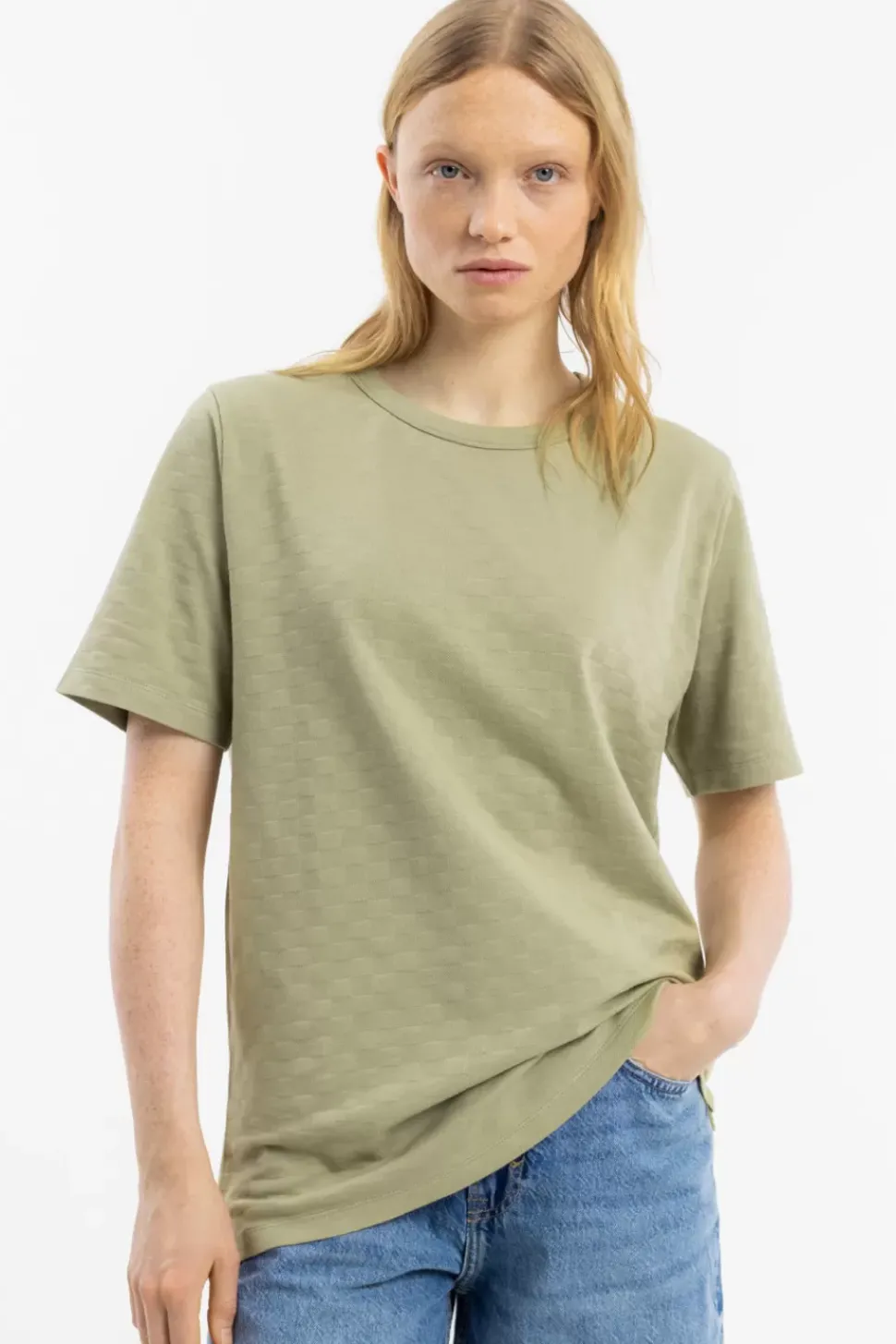 Strukturiertes T-Shirt Bio Baumwolle - Grun