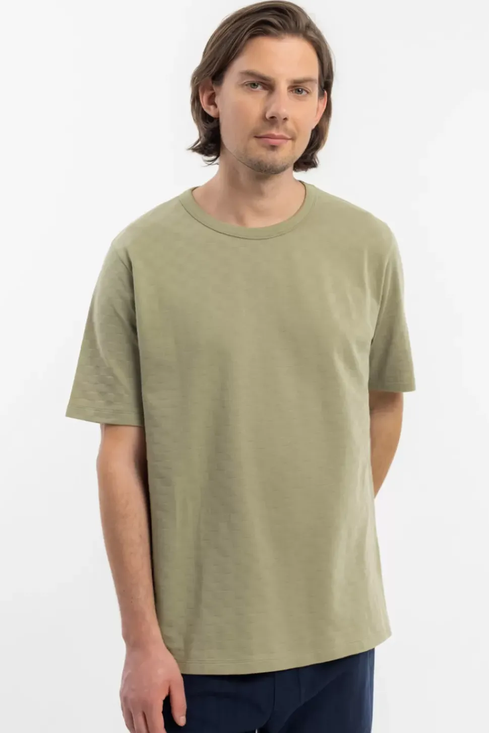 Strukturiertes T-Shirt Bio Baumwolle - Grun