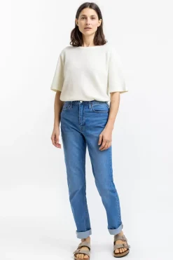 T-Shirt Aus Waffle Cotton Weis