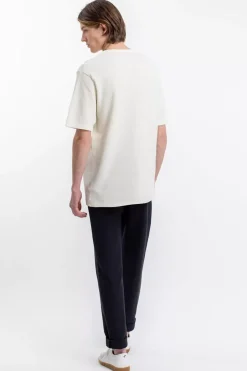 T-Shirt Aus Waffle Cotton Weis