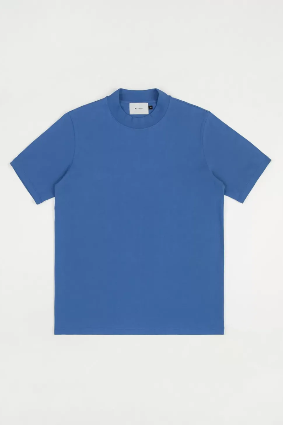 T-Shirt Mit Breitem Kragen Bio Baumwolle - Blau