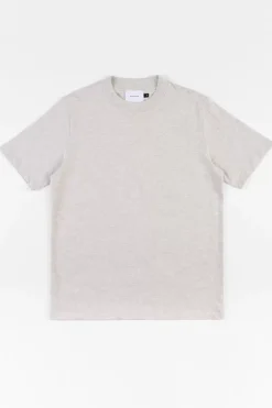 T-Shirt Mit Breitem Kragen Bio Baumwolle - Grau