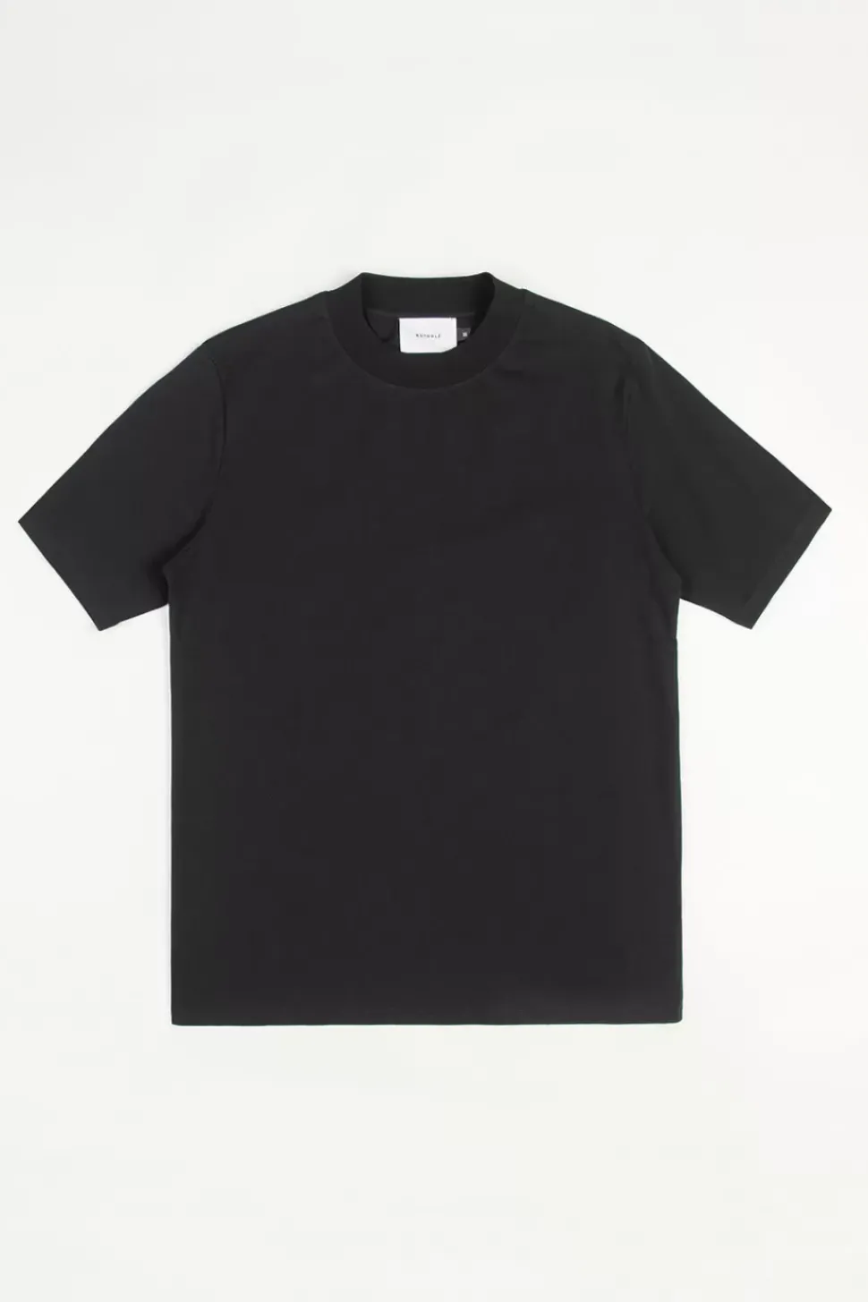 T-Shirt Mit Breitem Kragen Bio Baumwolle - Schwarz