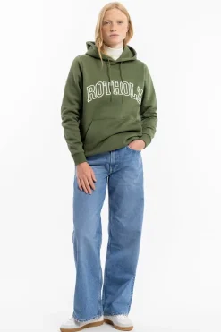 Varsity Logo Hoodie Bio Baumwolle - Grun