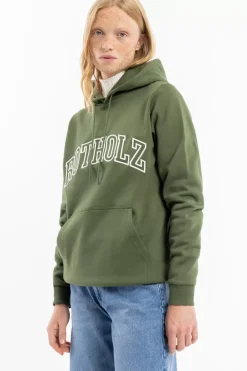 Varsity Logo Hoodie Bio Baumwolle - Grun