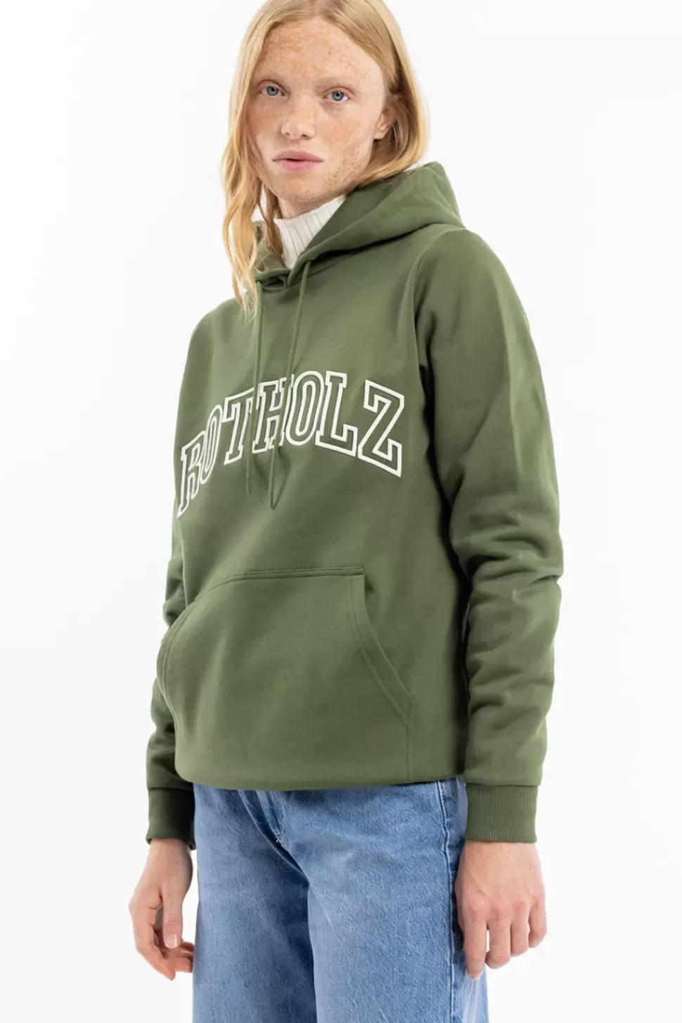 Varsity Logo Hoodie Bio Baumwolle - Grun