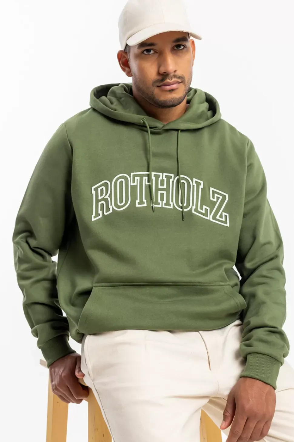 Varsity Logo Hoodie Bio Baumwolle - Grun