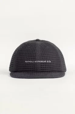 Waffel Cap Bio Baumwolle - Schwarz
