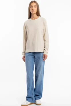 Waffel Longsleeve Bio Baumwolle - Creme