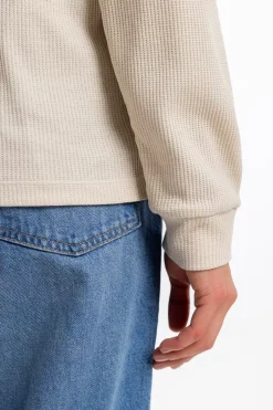 Waffel Longsleeve Bio Baumwolle - Creme