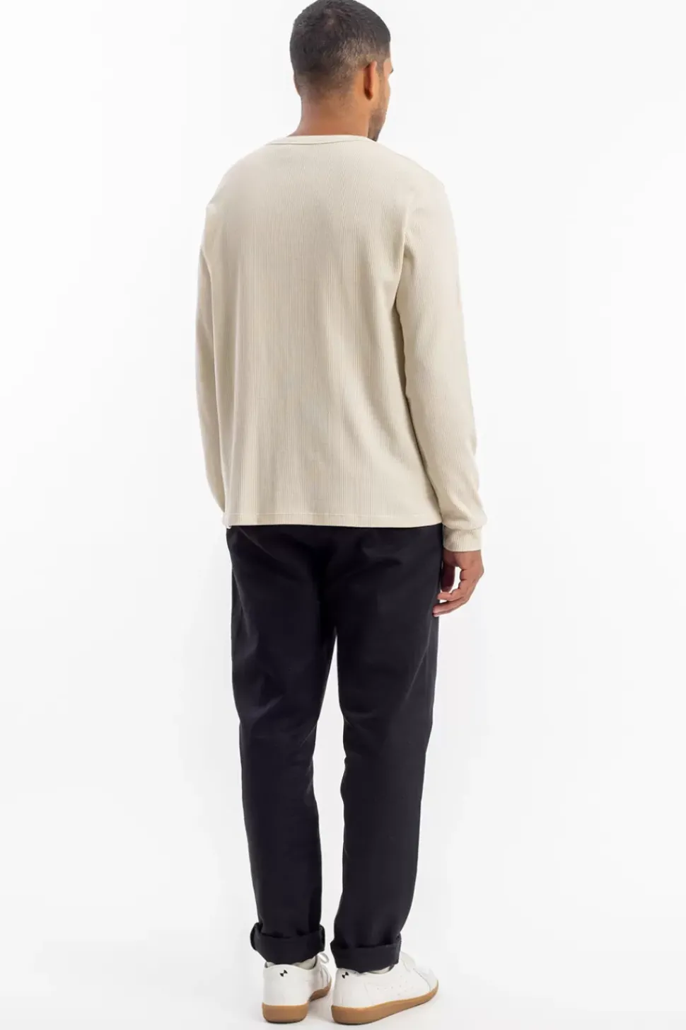Waffel Longsleeve Bio Baumwolle - Creme