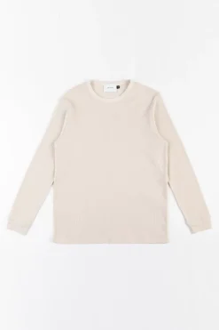 Waffel Longsleeve Bio Baumwolle - Creme