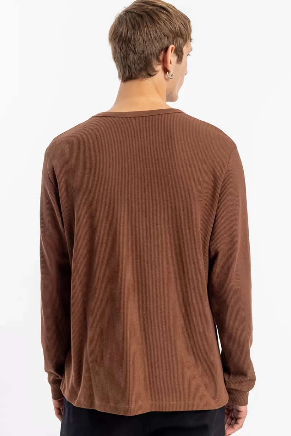Waffel Longsleeve Bio Baumwolle - Braun