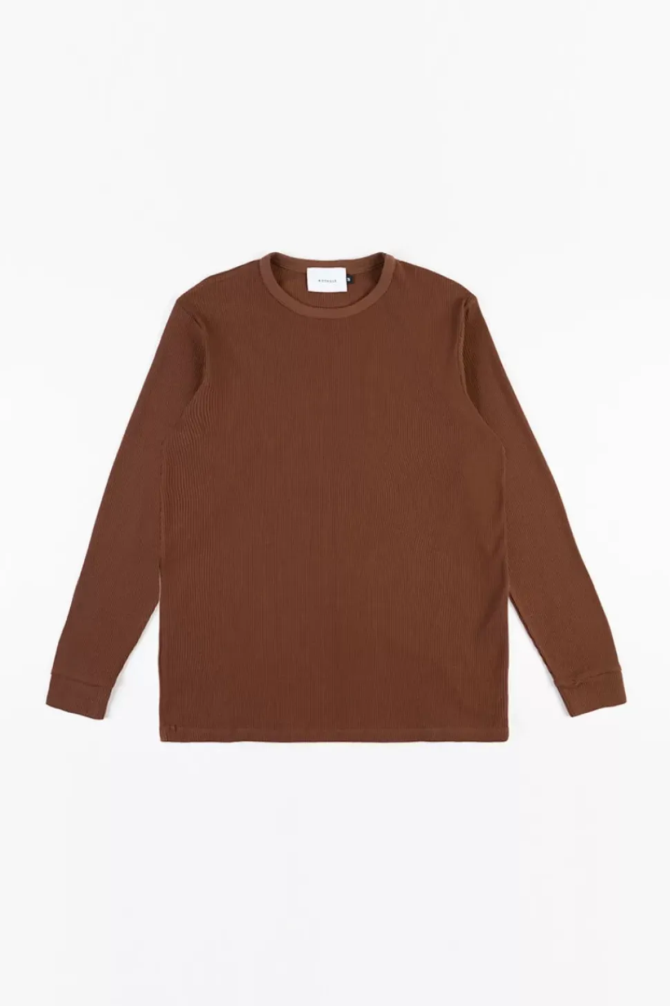 Waffel Longsleeve Bio Baumwolle - Braun
