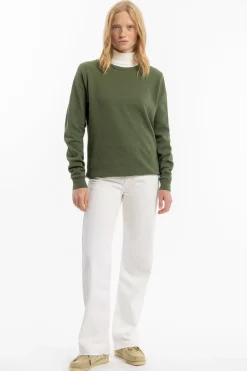 Waffel Sweatshirt Bio Baumwolle - Grun