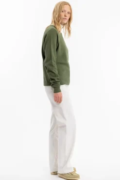 Waffel Sweatshirt Bio Baumwolle - Grun