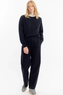 Waffel Sweatshirt Bio Baumwolle - Schwarz