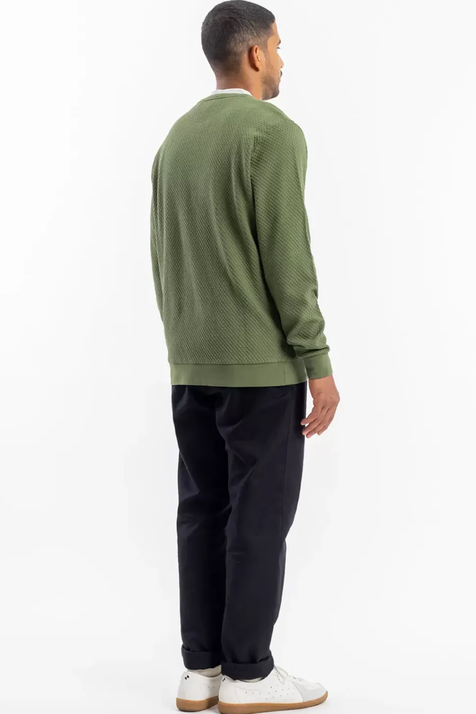Waffel Sweatshirt Bio Baumwolle - Grun