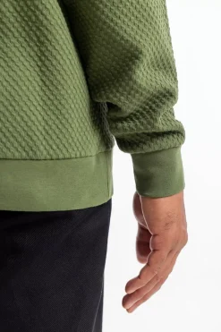 Waffel Sweatshirt Bio Baumwolle - Grun