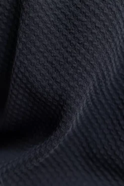 Waffel Sweatshirt Bio Baumwolle - Schwarz