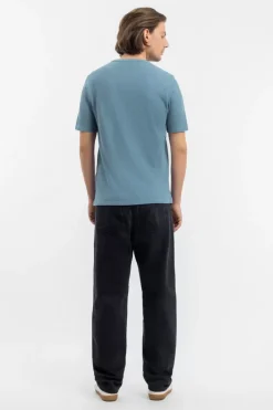 Waffel T-Shirt Bio-Baumwolle - Blau