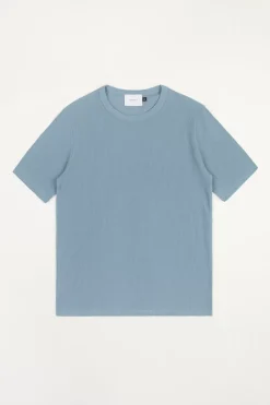 Waffel T-Shirt Bio-Baumwolle - Blau