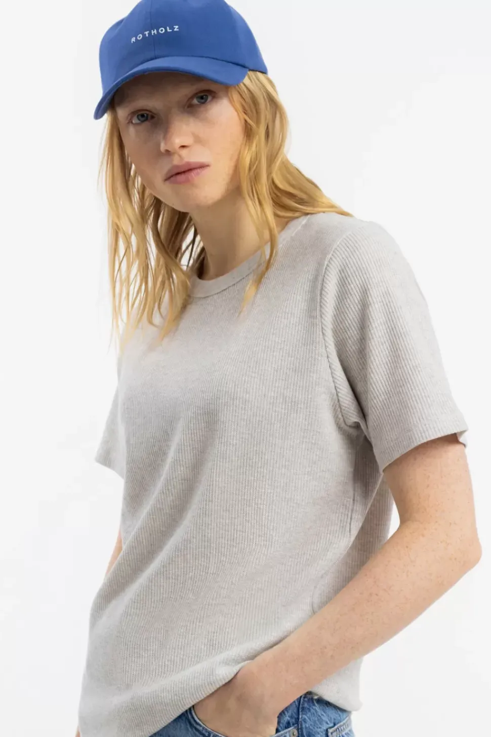 Waffel T-Shirt Bio-Baumwolle - Grau